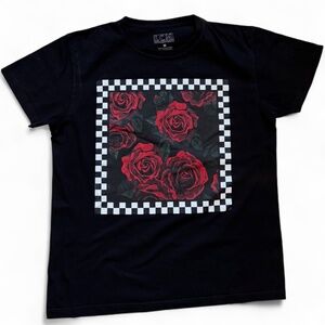 LCM International Rose Graphic Tee Size M – Black